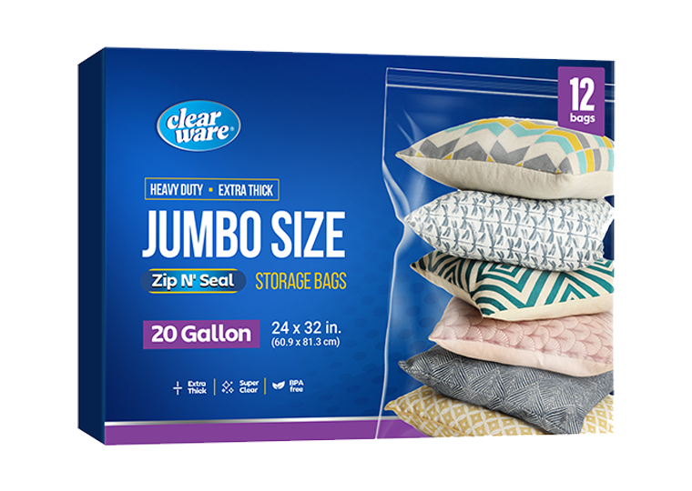 Clearware® 20-Gallon Storage Bags