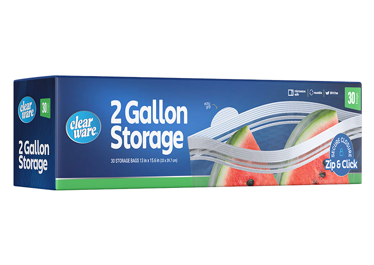Clearware® 2-Gallon Storage Bags