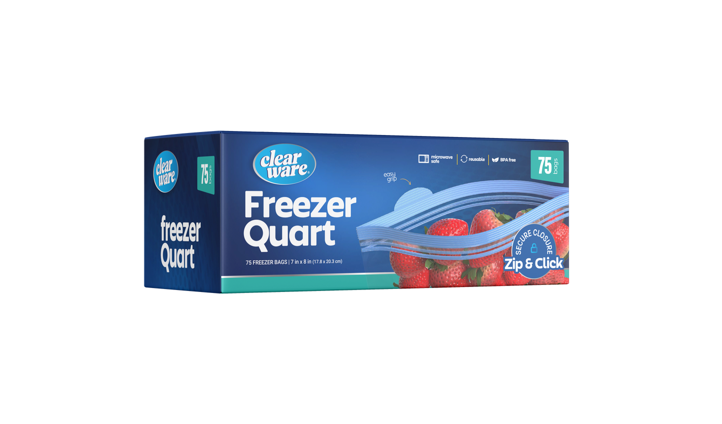 Clearware® Quart Freezer Bags