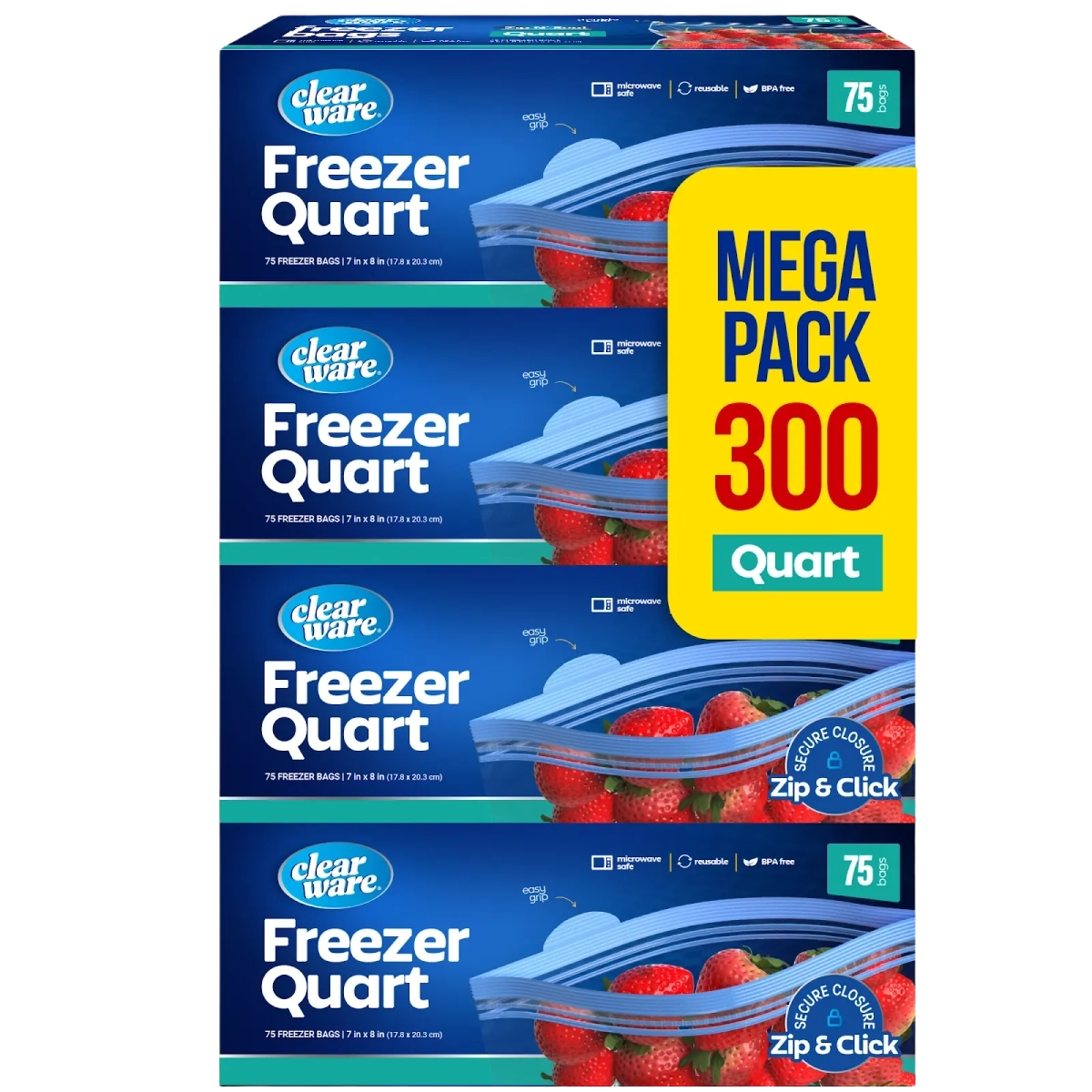 Clearware® Quart Freezer Bags
