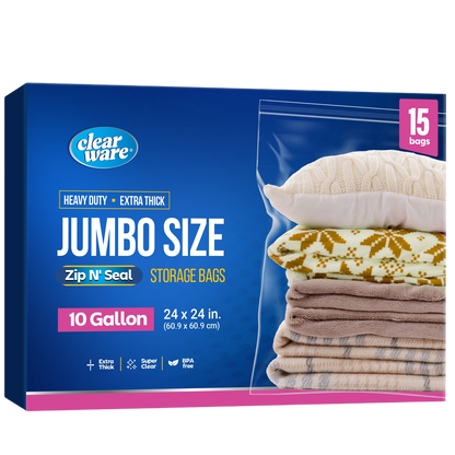Clearware® 10-Gallon Storage Bags
