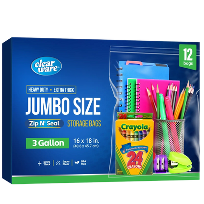 Clearware® 3-Gallon Storage Bags