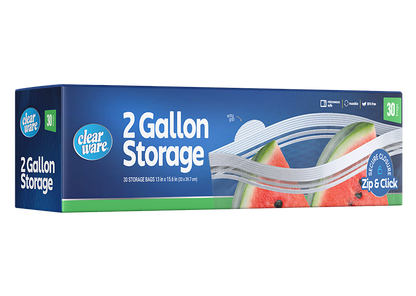 Clearware® 2-Gallon Storage Bags