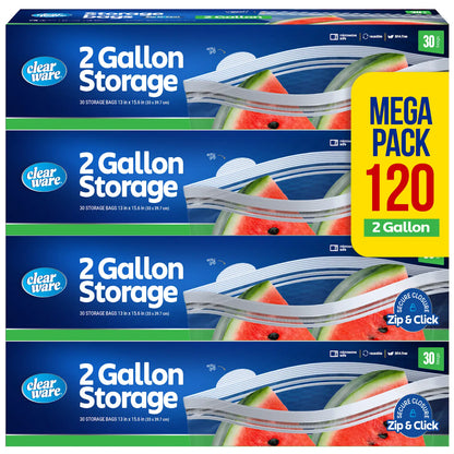 Clearware® 2-Gallon Storage Bags