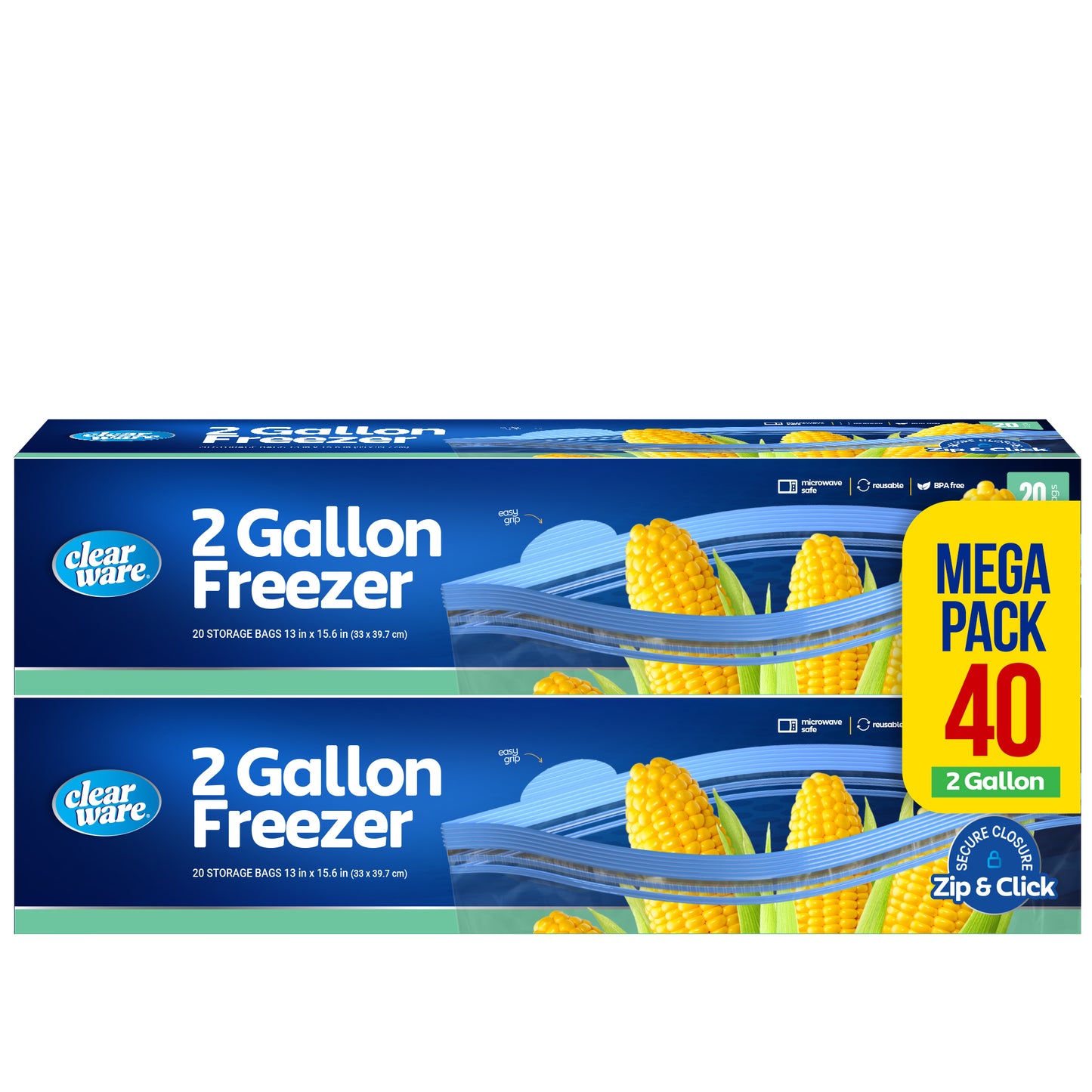 Clearware® 2-Gallon Freezer Bags