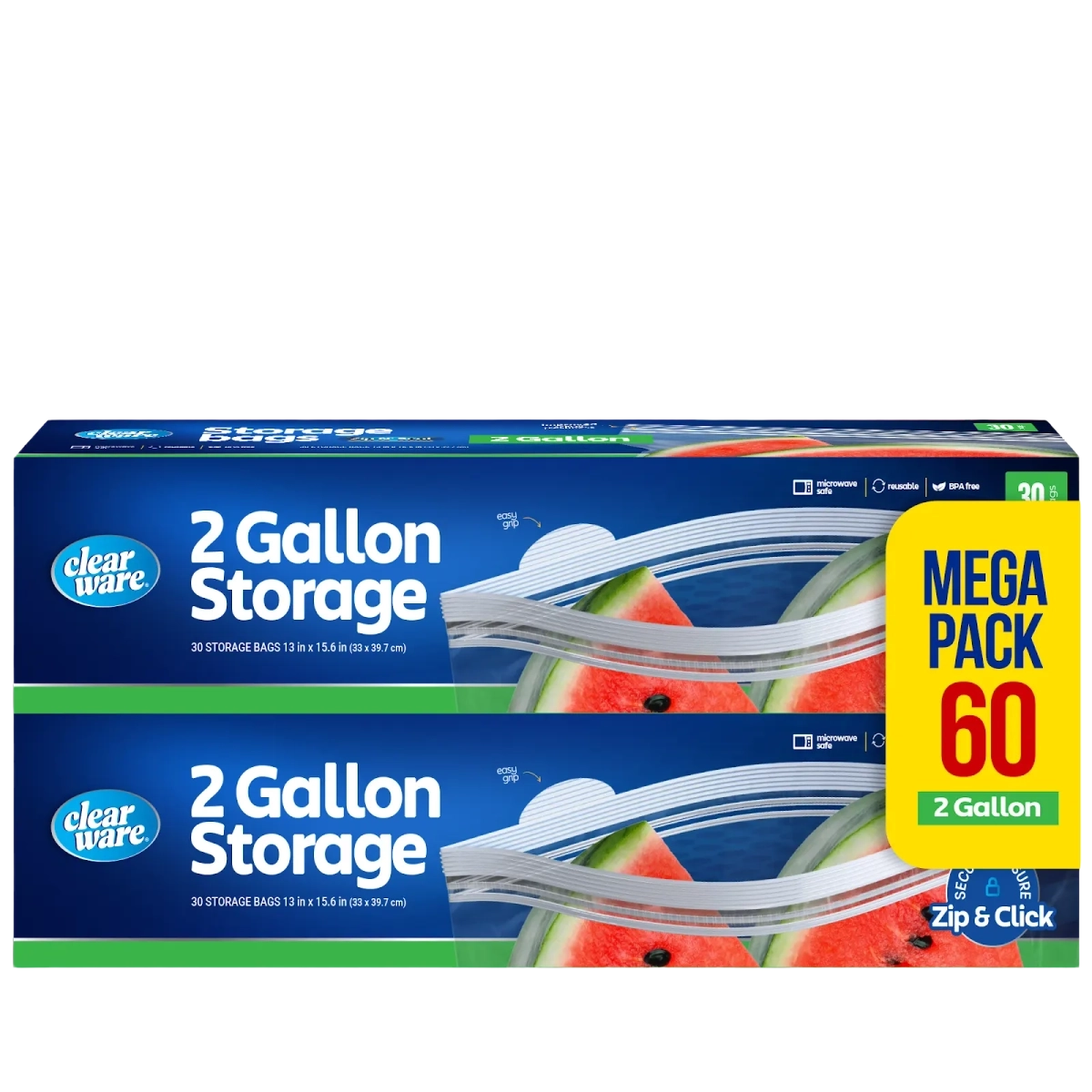 Clearware® 2-Gallon Storage Bags