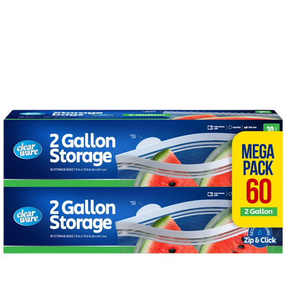 Clearware® 2-Gallon Storage Bags
