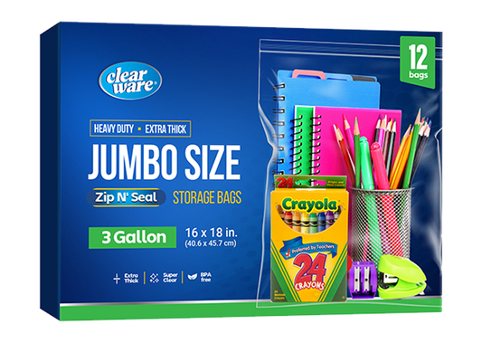 Clearware® 3-Gallon Storage Bags