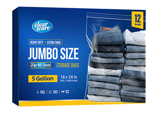 Clearware® 5-Gallon Storage Bags