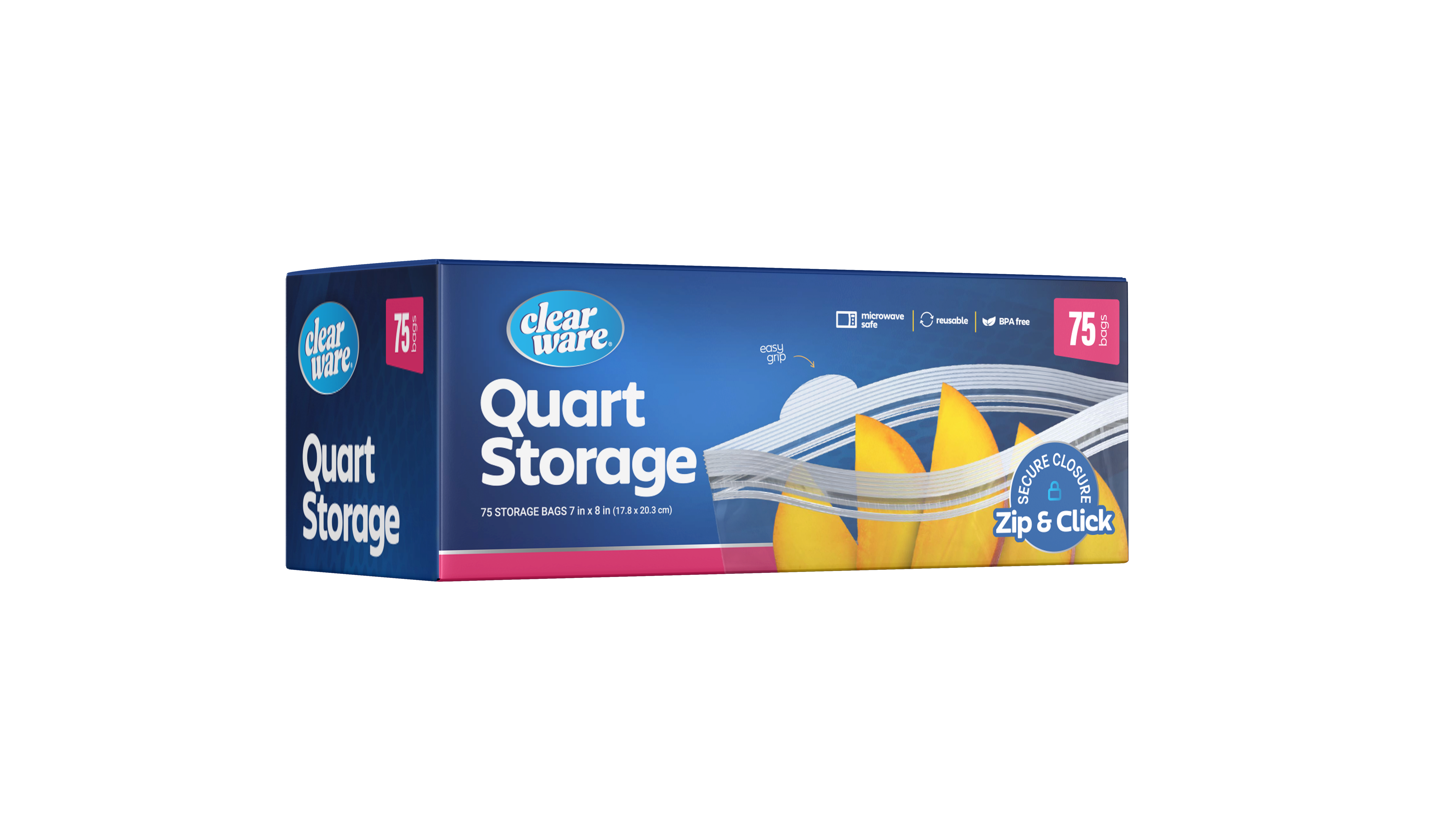 Clearware® Quart Storage Bags