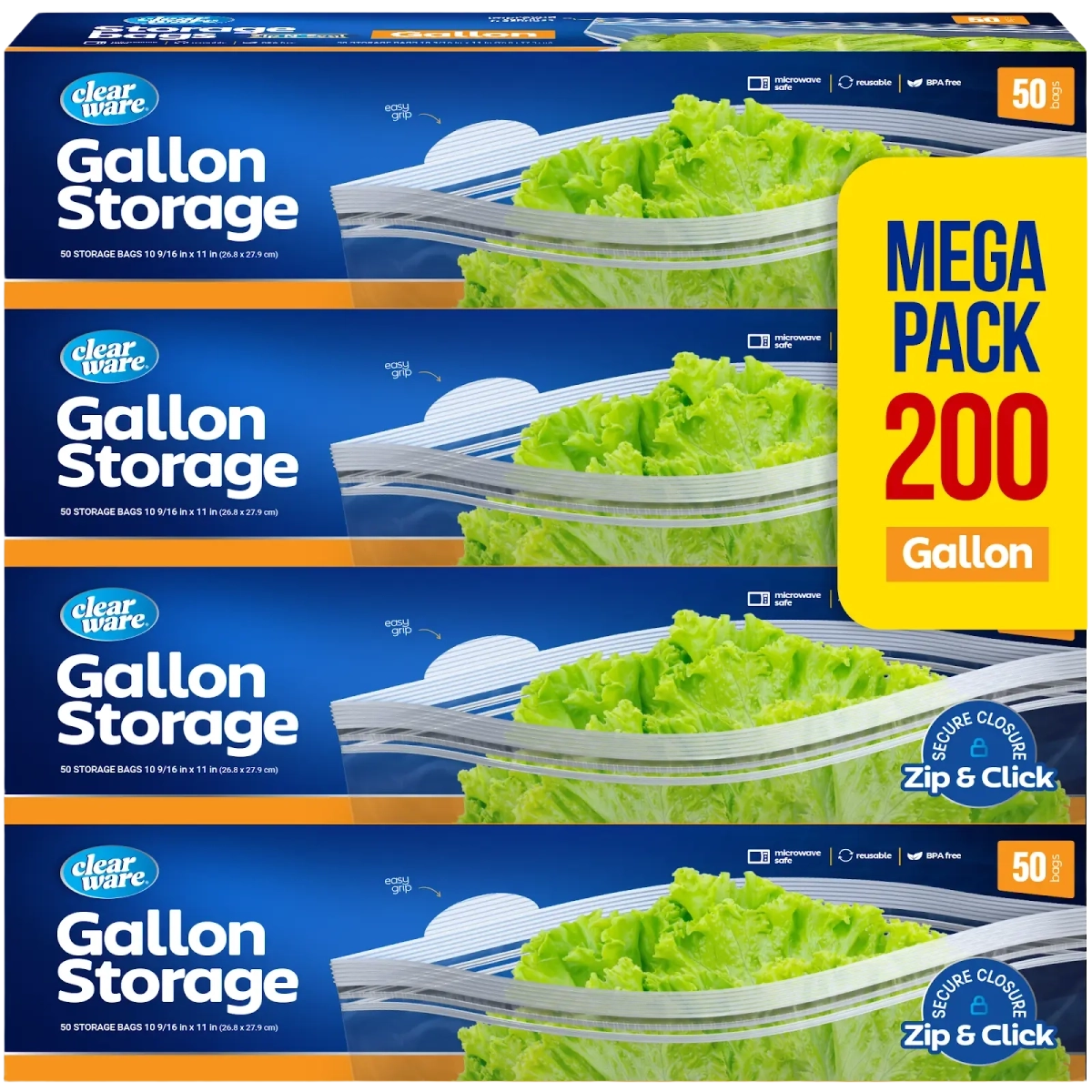 Clearware® Gallon Storage Bags