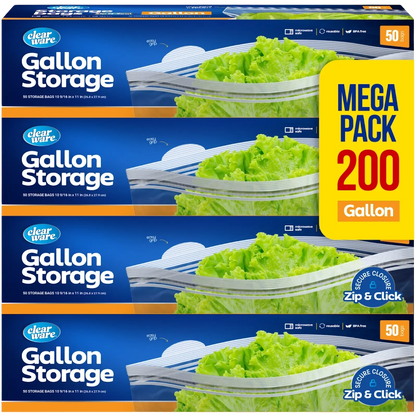Clearware® Gallon Storage Bags