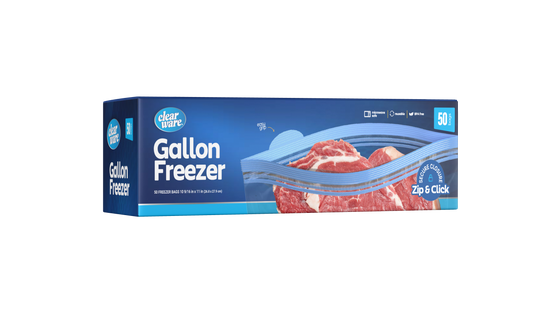 Clearware® Gallon Freezer Bags
