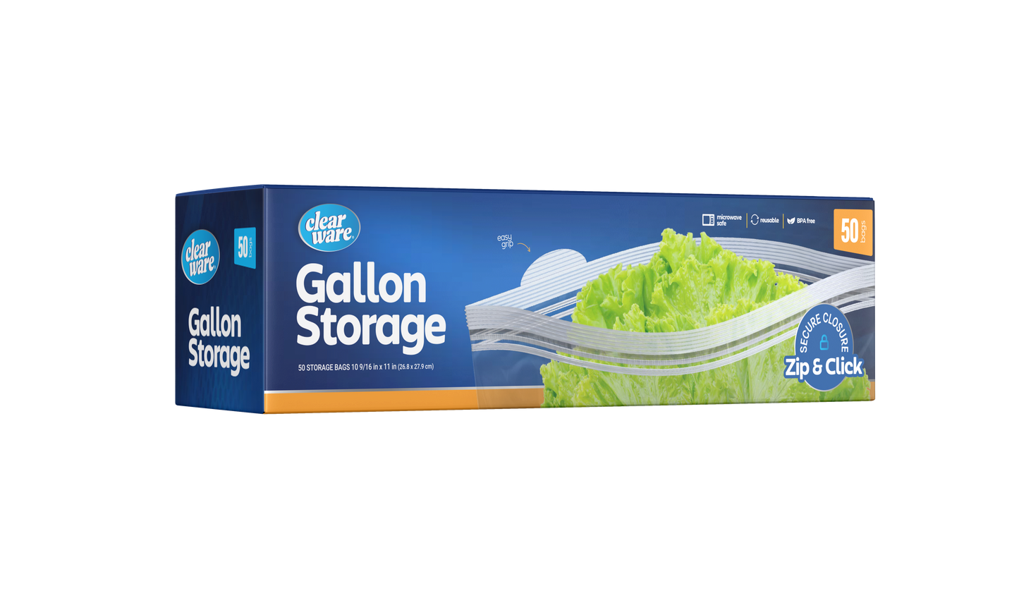 Clearware® Gallon Storage Bags