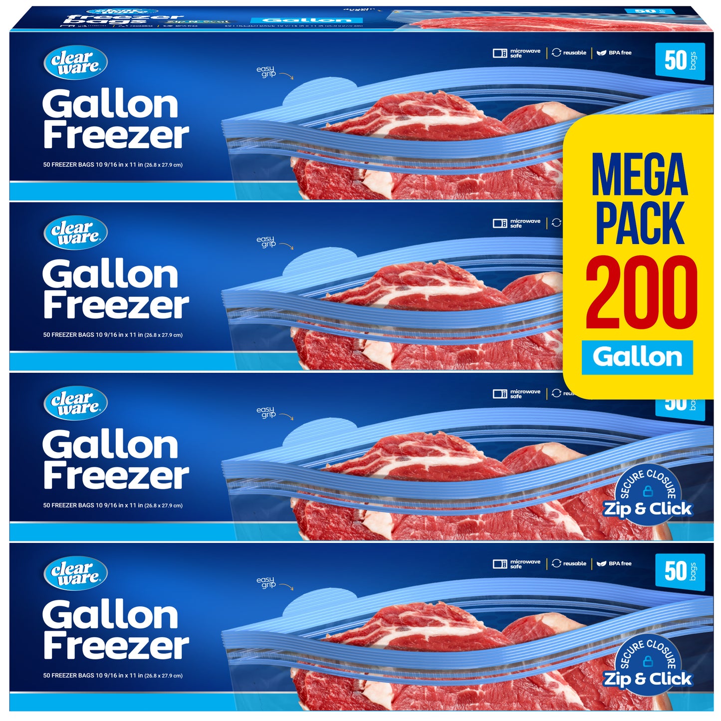 Clearware® Gallon Freezer Bags