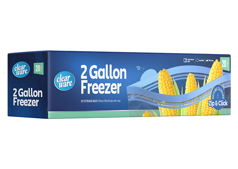 Clearware® 2-Gallon Freezer Bags