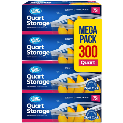Clearware® Quart Storage Bags