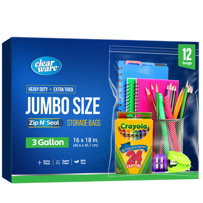Clearware® 3-Gallon Storage Bags