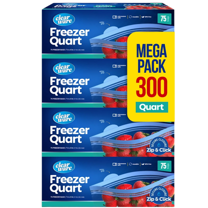 Clearware® Quart Freezer Bags